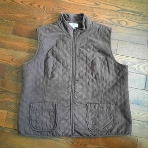 Northern Reflections Zip-Up Vest, Brown, Size XL